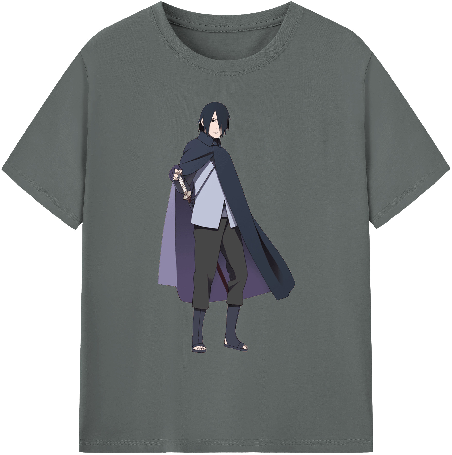 （画像用） NARUTO -ナルト- うちは サスケ Uchiha Sasuke 綿100％ メンズ半袖Tシャツ｜肌触りやわらか＆通気性